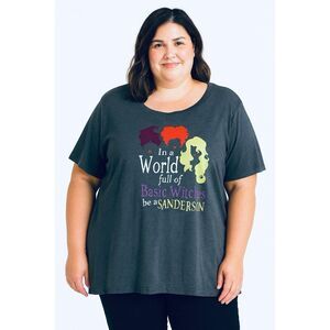 Sanderson Sisters Hocus Pocus Graphic Tee Women’s 5XL Plus Gray Halloween Shirt